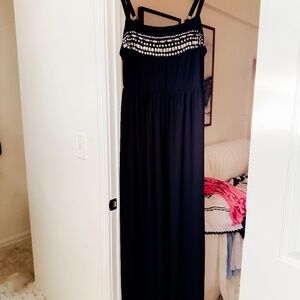 Torrid Black Jewel Floor-Length Strap Dress Size 2X Plus size Curvy Maxi